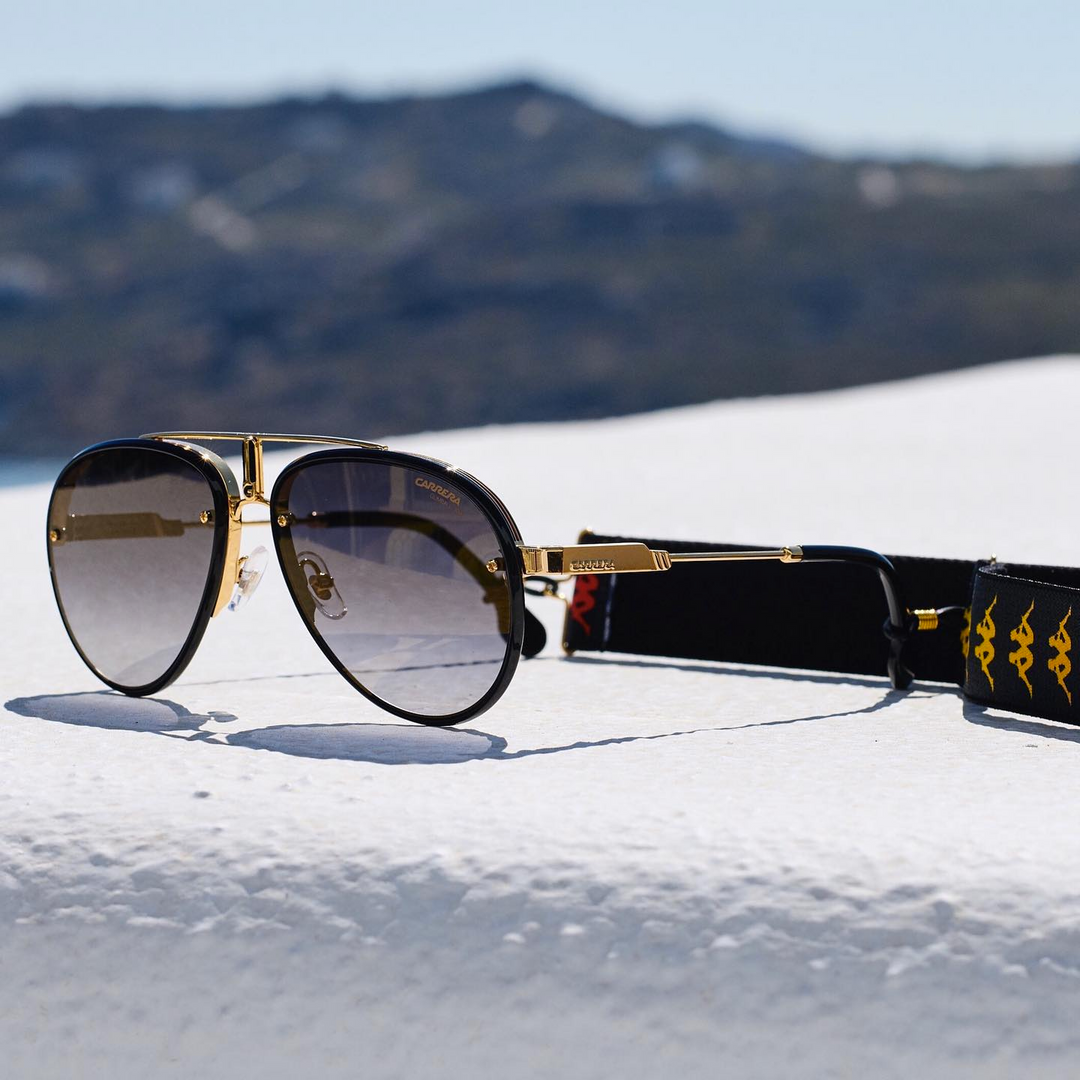 Gafas De Sol Carrera Glory Unisex - Cristal Dorado, Lentes Verdes, Talla 58/17/145